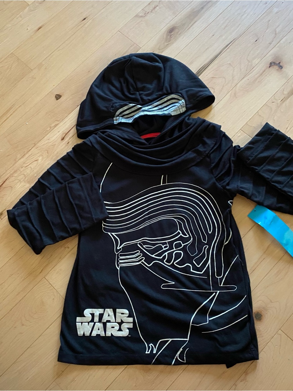 Disney Black Long Sleeve Hooded Kylo Ren Graphic with Cape